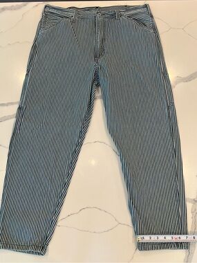 Levi's Navy and White Striped Work Relaxed Jeans